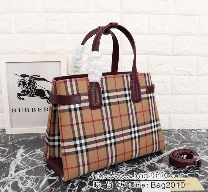 BURBERRY巴寶莉 特托特包款 班納手袋 Vintage復古格紋 手提肩背包  Bhq1253